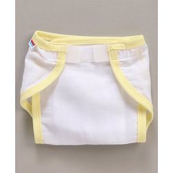 Babyhug 100% Cotton Cloth Nappies With Velcro Small Set Of 5 - Multicolor
