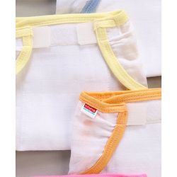 Babyhug 100% Cotton Cloth Nappies With Velcro Small Set Of 5 - Multicolor