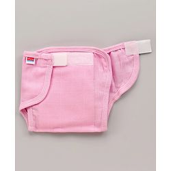 Babyhug Muslin Cotton Reusable Cloth Nappies With Velcro Large  Set Of 5 - Pink