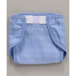 Babyhug Muslin Cotton Reusable Cloth Nappies With Velcro Small Set Of 5 - Blue