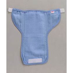 Babyhug Muslin Cotton Reusable Cloth Nappies With Velcro Small Set Of 5 - Blue