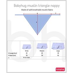 Babyhug 100% Cotton Triangle Cloth Nappies Small Set Of 5 - Multicolor