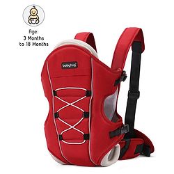 Babyhug Cuddle Up 3 Way Baby Carrier With Padded Lumbar Strap - Red