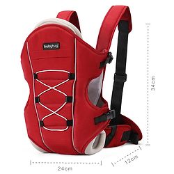 Babyhug Cuddle Up 3 Way Baby Carrier With Padded Lumbar Strap - Red