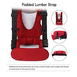 Babyhug Cuddle Up 3 Way Baby Carrier With Padded Lumbar Strap - Red