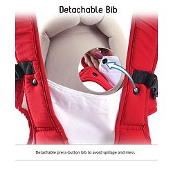 Babyhug Cuddle Up 3 Way Baby Carrier With Padded Lumbar Strap - Red