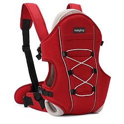 Babyhug Cuddle Up 3 Way Baby Carrier With Padded Lumbar Strap - Red
