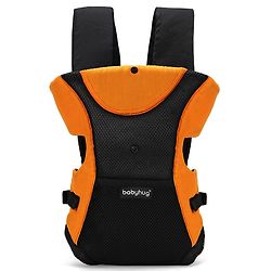 Babyhug Kangaroo Pouch 3 Way Baby Carrier Flexible Head Support - Orange & Black