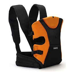 Babyhug Kangaroo Pouch 3 Way Baby Carrier Flexible Head Support - Orange & Black