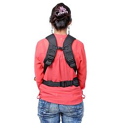 Babyhug Kangaroo Pouch 3 Way Baby Carrier Flexible Head Support - Orange & Black