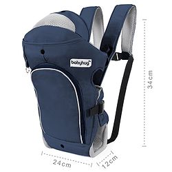 Babyhug Comfort Nest 3 Way Baby Carrier With Adjustable Infant Head Support - Navy