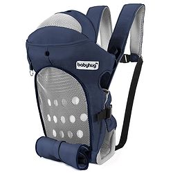 Babyhug Comfort Nest 3 Way Baby Carrier With Adjustable Infant Head Support - Navy