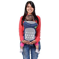 Babyhug Comfort Nest 3 Way Baby Carrier With Adjustable Infant Head Support - Navy