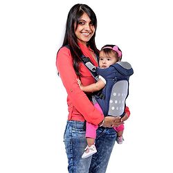 Babyhug Comfort Nest 3 Way Baby Carrier With Adjustable Infant Head Support - Navy