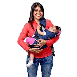 Babyhug Comfort Nest 3 Way Baby Carrier With Adjustable Infant Head Support - Navy