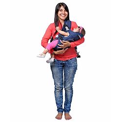 Babyhug Comfort Nest 3 Way Baby Carrier With Adjustable Infant Head Support - Navy