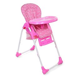 Babyhug Easy Diner High Chair With 5 Adjustable Heights & 3 Level Seat Recline - Pink