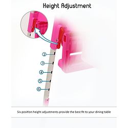 Babyhug Easy Diner High Chair With 5 Adjustable Heights & 3 Level Seat Recline - Pink