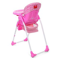 Babyhug Easy Diner High Chair With 5 Adjustable Heights & 3 Level Seat Recline - Pink