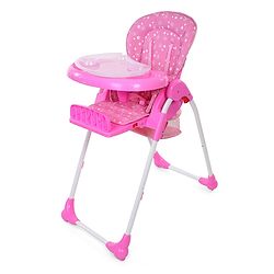 Babyhug Easy Diner High Chair With 5 Adjustable Heights & 3 Level Seat Recline - Pink