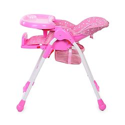Babyhug Easy Diner High Chair With 5 Adjustable Heights & 3 Level Seat Recline - Pink