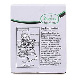 Babyhug Easy Diner High Chair With 5 Adjustable Heights & 3 Level Seat Recline - Pink