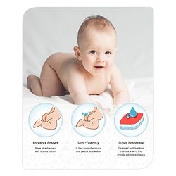 Babyhug Free Size Reusable Cloth Nappies With Insert - Red