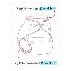 Babyhug Free Size Reusable Cloth Nappies With Insert - Red