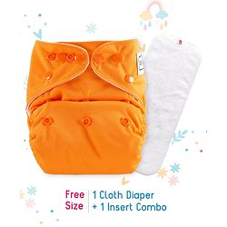 Babyhug Free Size Reusable Cloth Nappies With Insert - Orange