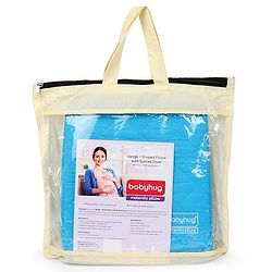 Babyhug Maternity Wedge Pillow With Quilted Cover - Blue