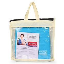 Babyhug Maternity Wedge Pillow With Quilted Cover - Blue