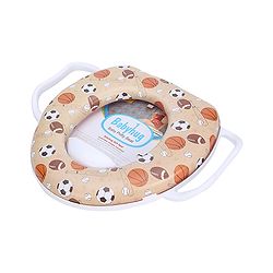 Babyhug Potty Seat With Handle Football Print - Light Brown