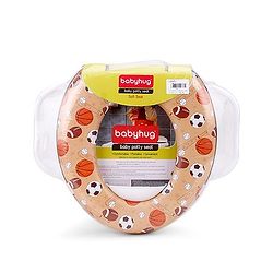 Babyhug Potty Seat With Handle Football Print - Light Brown