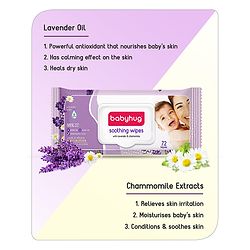 Babyhug 98% Water Soothing Lavender & Chamomile Baby Wet Wipes - 72 Pieces
