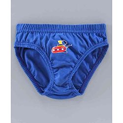 Babyhug 100% Cotton Briefs Multiprint Pack of 3 - White Blue