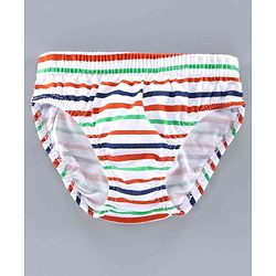 Babyhug 100% Cotton Briefs Multiprint Pack of 3 - White Blue