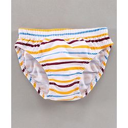 Babyhug 100% Cotton Briefs Animal Print Pack of 3 - White Yellow