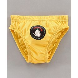 Babyhug 100% Cotton Briefs Animal Print Pack of 3 - White Yellow