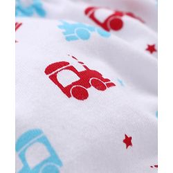 Babyhug Stripes & Vehicle Printed 100% Cotton Briefs Pack of 3 - Red Blue White