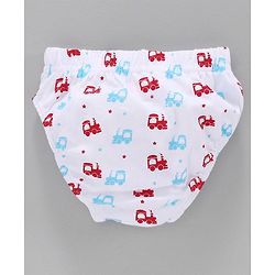 Babyhug Stripes & Vehicle Printed 100% Cotton Briefs Pack of 3 - Red Blue White