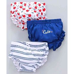 Babyhug 100% Cotton Bloomers Pack of 3 - Navy Blue