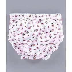 Babyhug 100% Cotton Bloomers Multiprint Pack of 3 - White Red