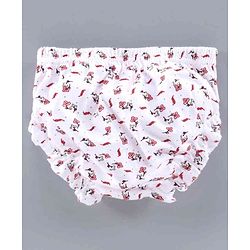 Babyhug 100% Cotton Bloomers Multiprint Pack of 3 - White Red