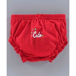 Babyhug 100% Cotton Bloomers Multiprint Pack of 3 - White Red