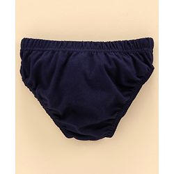 Babyhug 100% Cotton Brief Star Print Pack of 3 - White Navy Blue