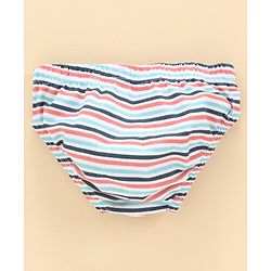 Babyhug 100% Cotton Brief Star Print Pack of 3 - White Navy Blue