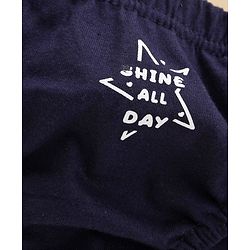 Babyhug 100% Cotton Brief Star Print Pack of 3 - White Navy Blue