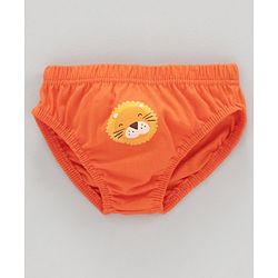 Babyhug 100% Cotton Brief Star Print Pack of 3 - White Orange