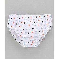 Babyhug 100% Cotton Brief Star Print Pack of 3 - White Orange