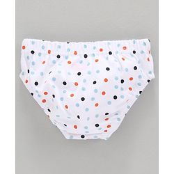 Babyhug 100% Cotton Brief Star Print Pack of 3 - White Orange